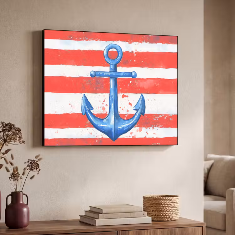 Art Frame - Anker - Verfspatten - Rood - Blauw — 7