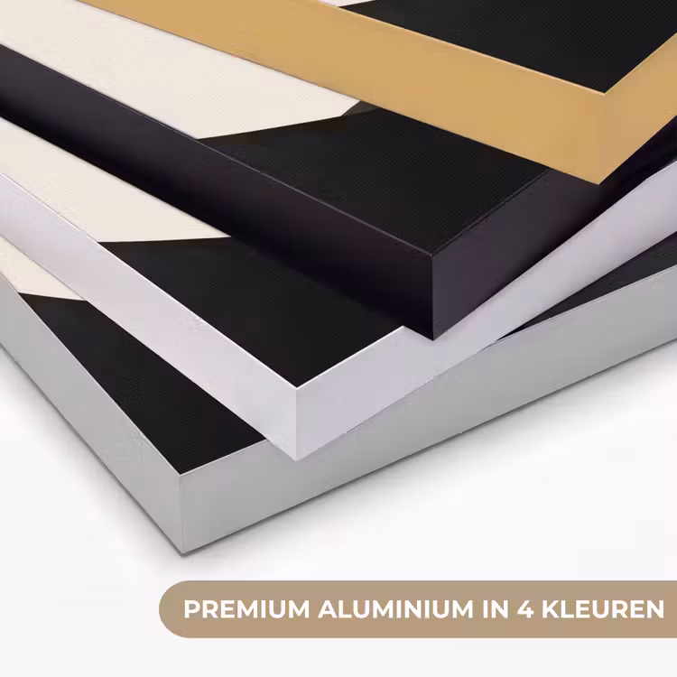 Art Frame - Bergsilhouetten - Gouden cirkel - Beige — 2