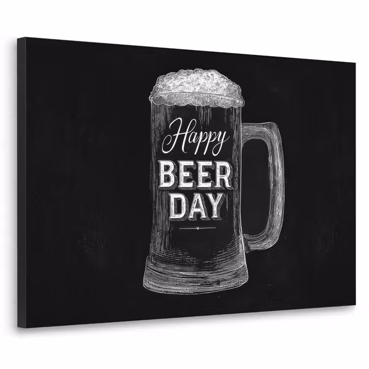Art Frame - Bierpul - Witte krijtletters - Happy beer day — 1