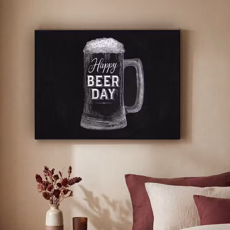 Art Frame - Bierpul - Witte krijtletters - Happy beer day — 3