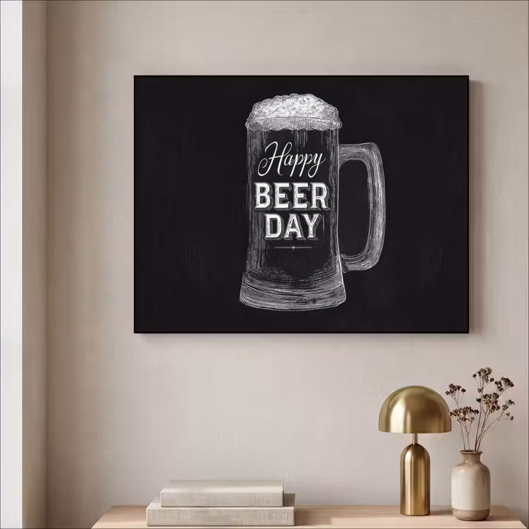 Art Frame - Bierpul - Witte krijtletters - Happy beer day — 5