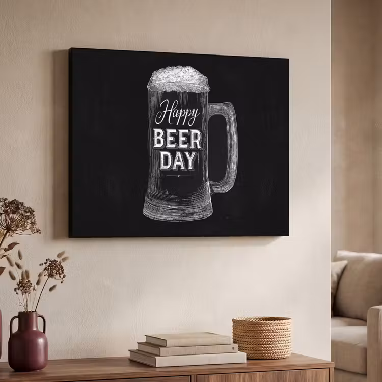 Art Frame - Bierpul - Witte krijtletters - Happy beer day — 7