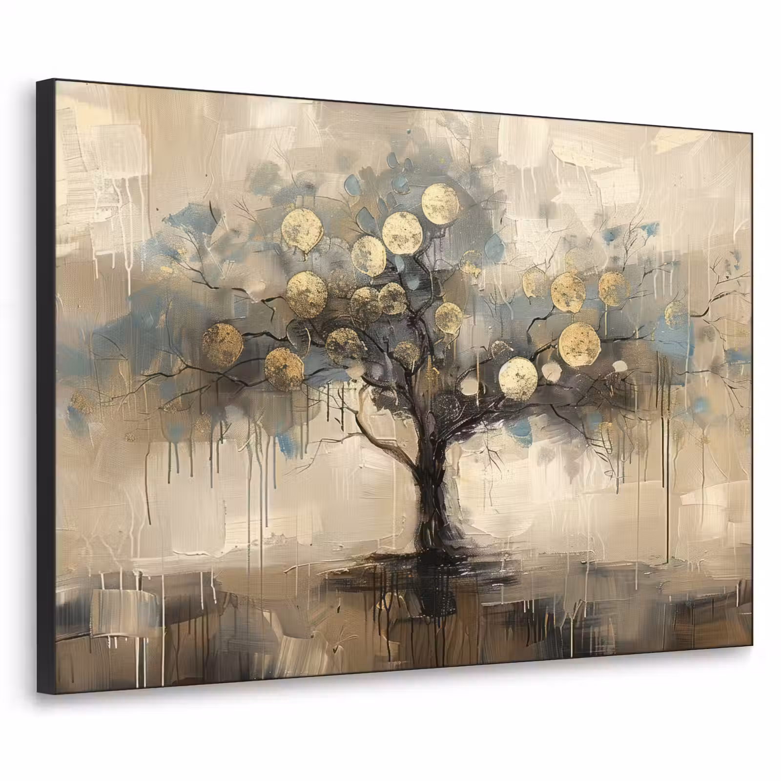 Art Frame - Beige - Abstract - Boom - Goud — 1