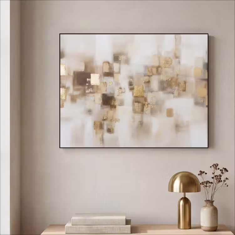 Art Frame - Abstracte vierkanten - Aardetonen - Mistig — 5