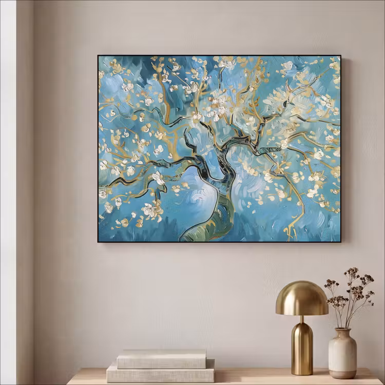 Art Frame - Amandelbloesem boom - Blauw - Abstract — 5