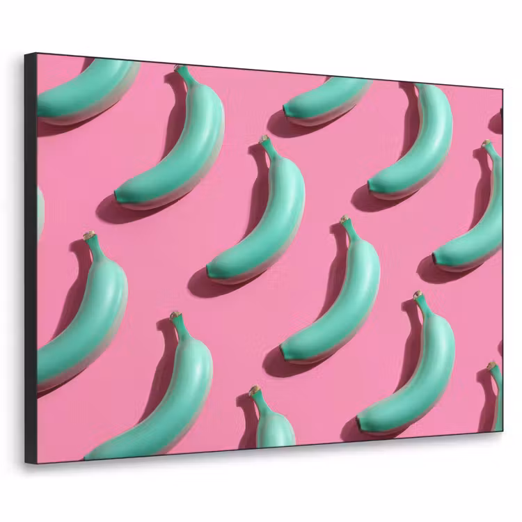 Art Frame - Bananen - Patroon - Blauw - Roze — 1