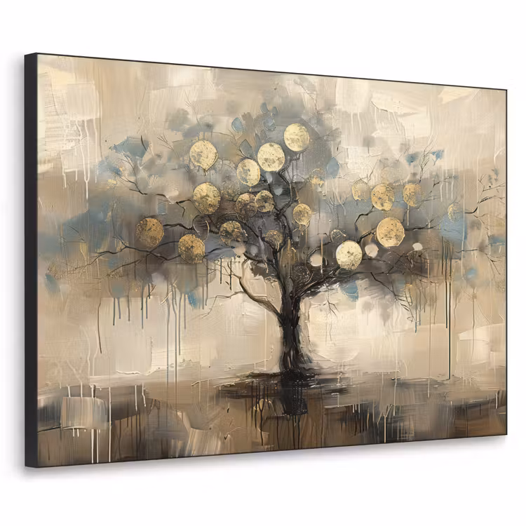 Art Frame - Beige - Abstract - Boom - Goud — 1