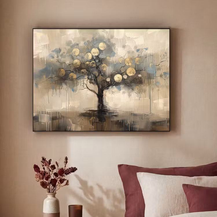 Art Frame - Beige - Abstract - Boom - Goud — 3