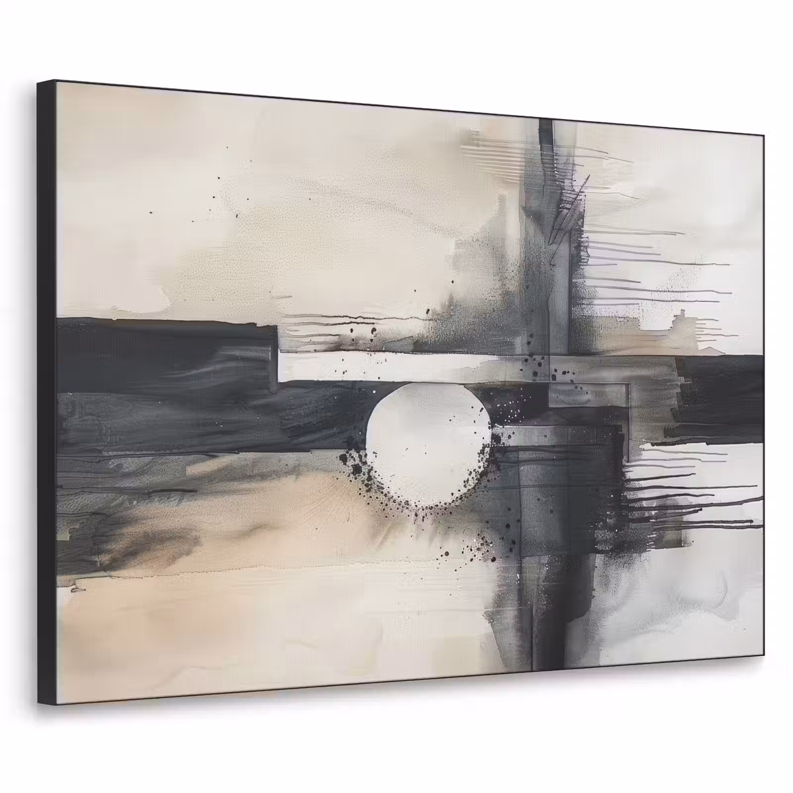 Art Frame - Abstract - Zwart wit - Verf - Modern — 1