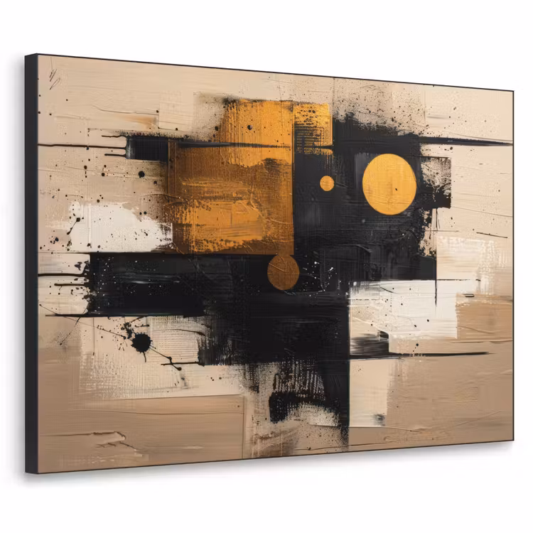 Art Frame - Abstract - Zwart - Goud - Modern — 1