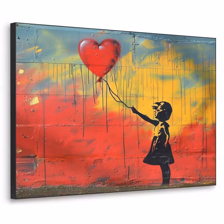 Art Frame - Banksy Style - Kleurrijk - Graffiti - Meisje - Street art — 1