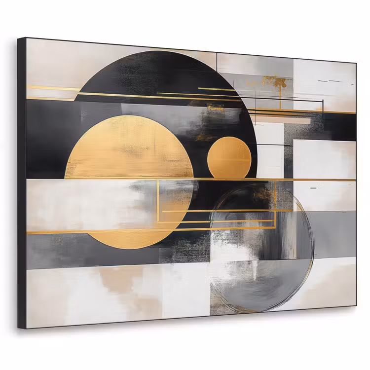Art Frame - Abstract - Goud - Zilver - Vormen - Aesthetic - Modern — 1