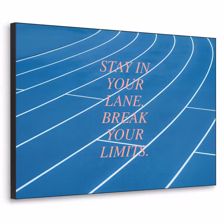 Art Frame - Atletiekbaan - Blauw - Tekst -Roze — 1