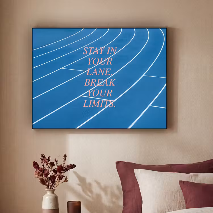 Art Frame - Atletiekbaan - Blauw - Tekst -Roze — 3