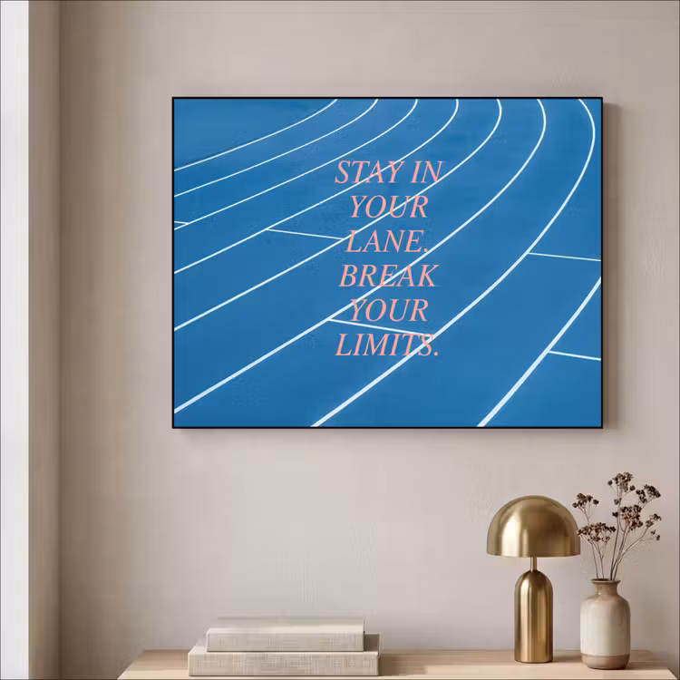 Art Frame - Atletiekbaan - Blauw - Tekst -Roze — 5