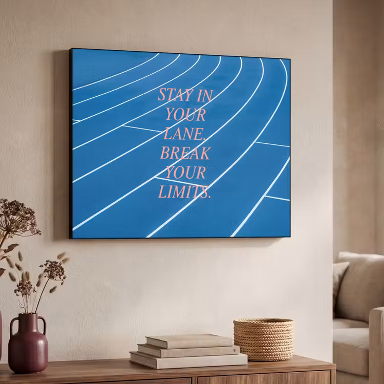 Art Frame - Atletiekbaan - Blauw - Tekst -Roze — 7