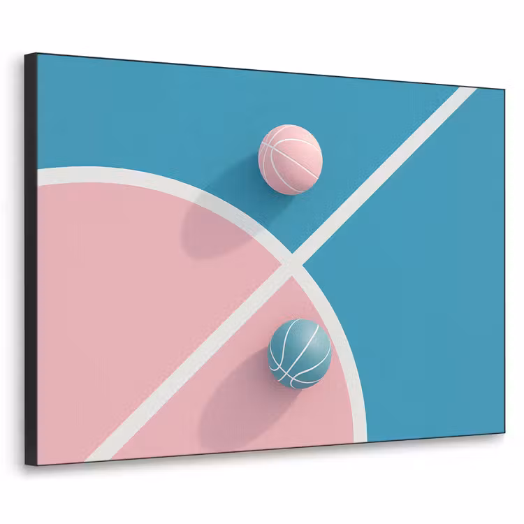 Art Frame - Basketbal - Pastel - Roze - BLauw — 1
