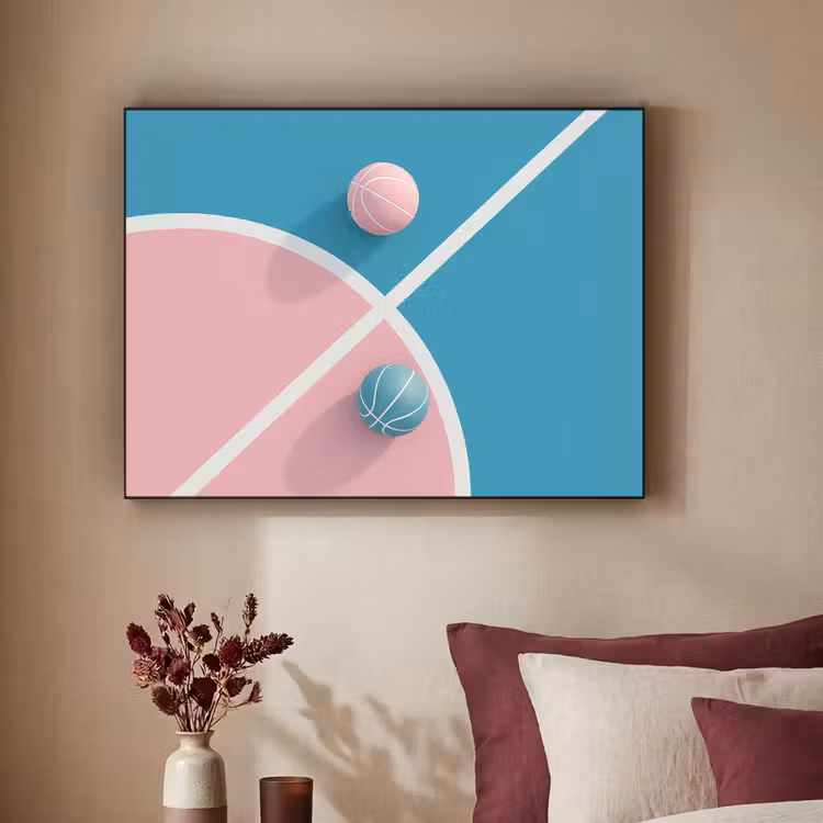 Art Frame - Basketbal - Pastel - Roze - BLauw — 3