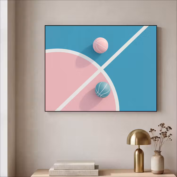 Art Frame - Basketbal - Pastel - Roze - BLauw — 5