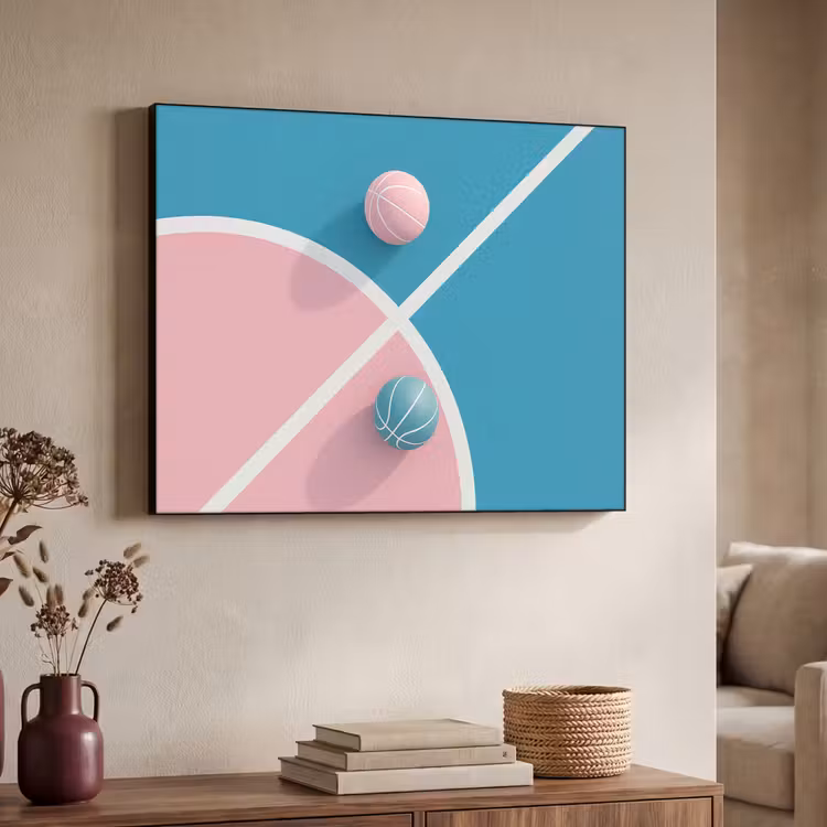 Art Frame - Basketbal - Pastel - Roze - BLauw — 7