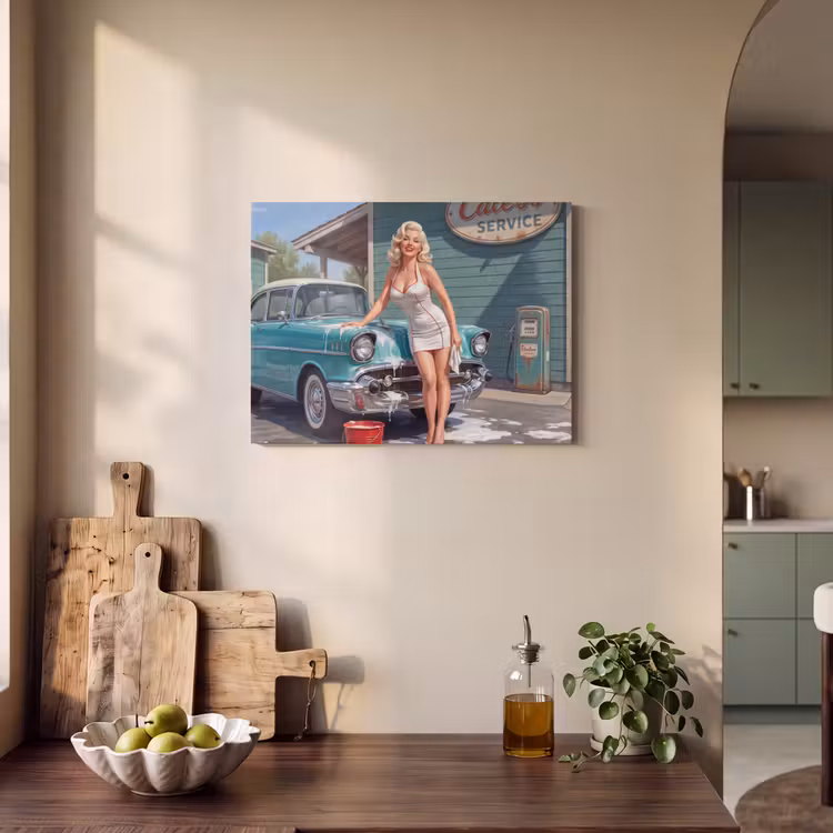 Akoestisch schilderij - Auto - Vrouw - Groen — 4