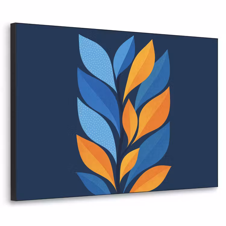 Art Frame - Abstract - Bladeren - Blauw — 1