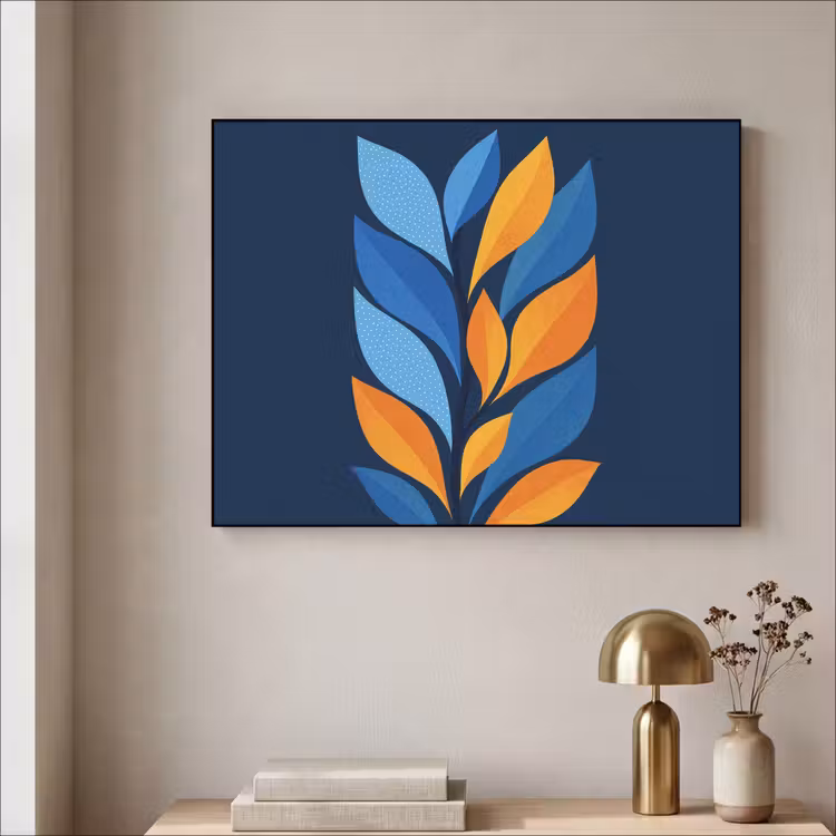 Art Frame - Abstract - Bladeren - Blauw — 5