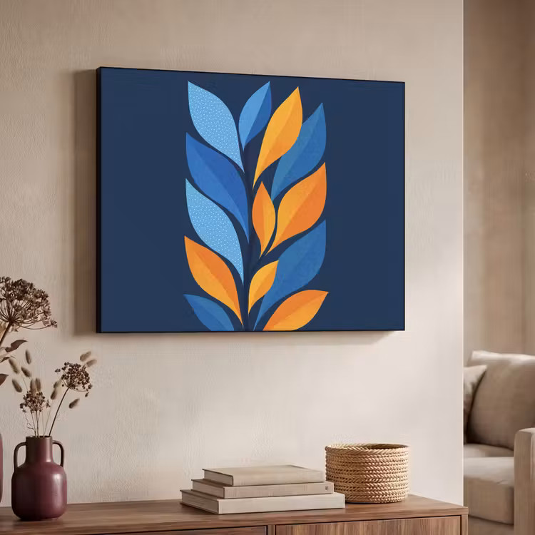 Art Frame - Abstract - Bladeren - Blauw — 7