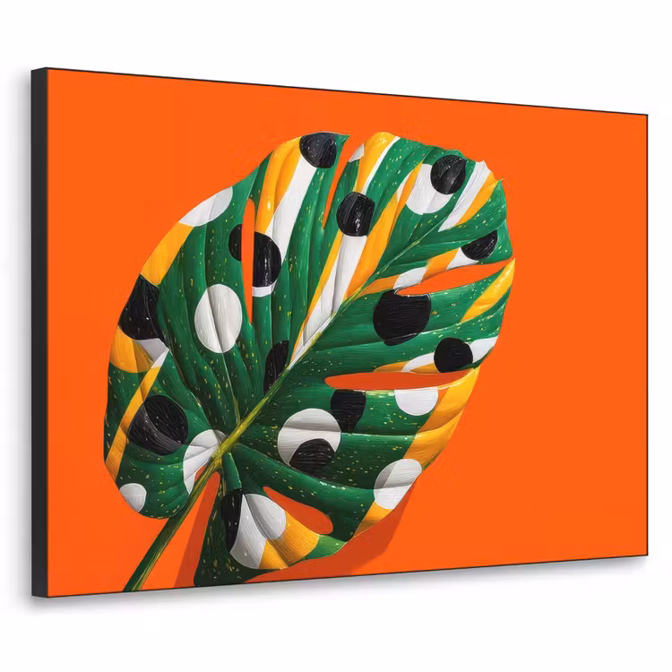 Art Frame - Blad - Oranje - Stippen - Kleurrijk — 1
