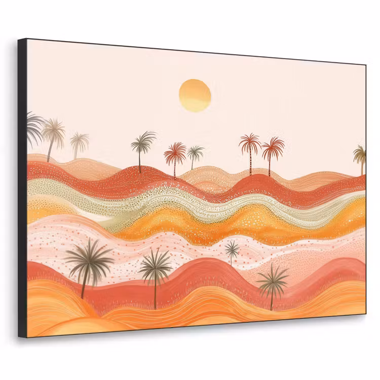 Art Frame - Abstract landschap - Palmbomen - Kleurrijk — 1