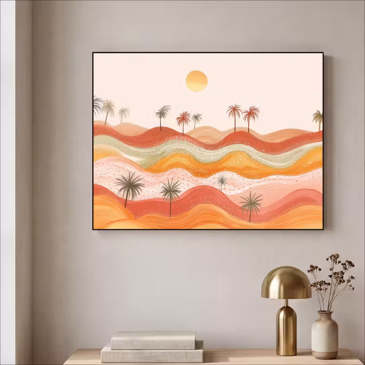Art Frame - Abstract landschap - Palmbomen - Kleurrijk — 5