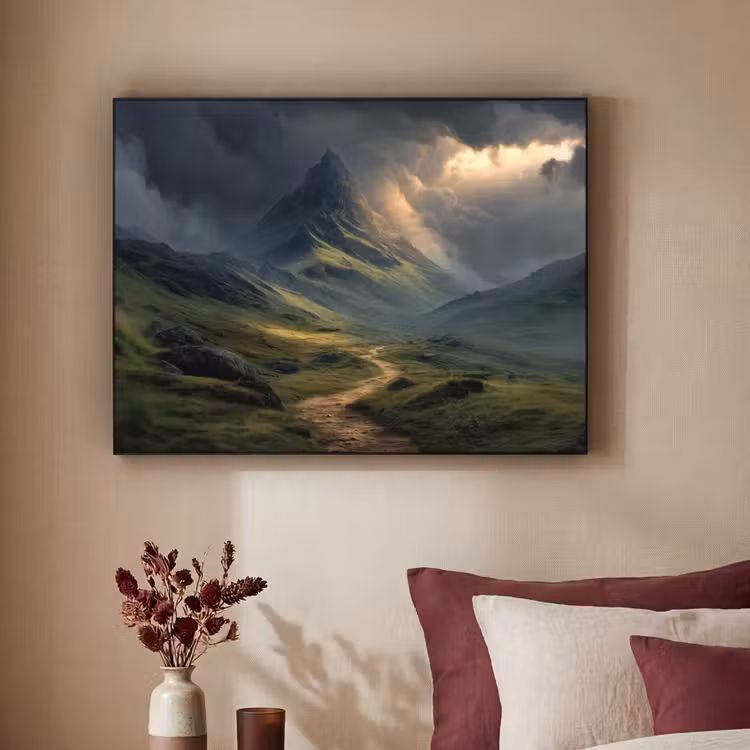 Art Frame - Bergen - Kronkelpad - Groen - Wolken — 3