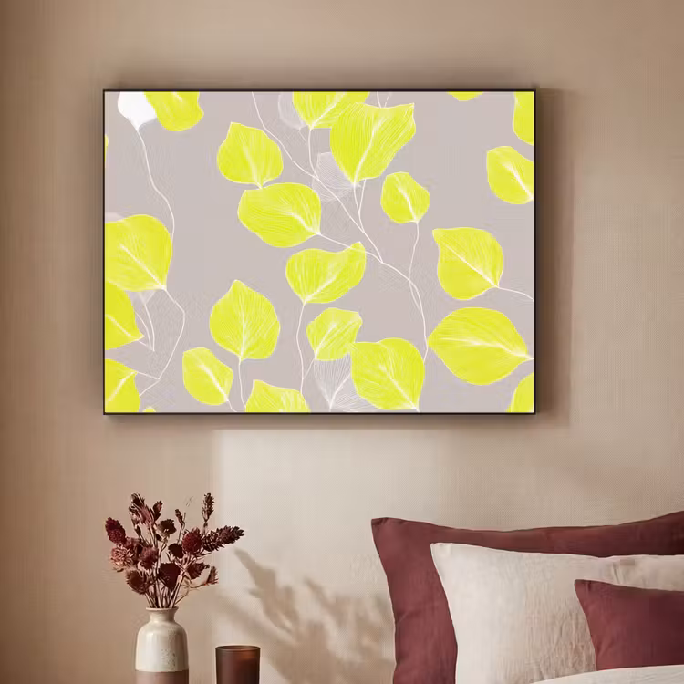 Art Frame - Bladeren - Neon - Geel - Lijnen — 3