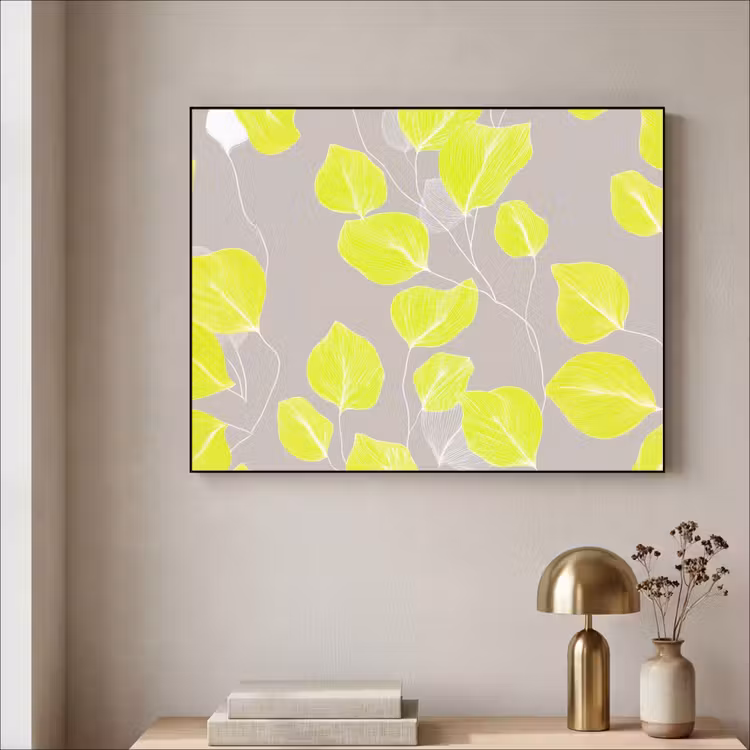 Art Frame - Bladeren - Neon - Geel - Lijnen — 5