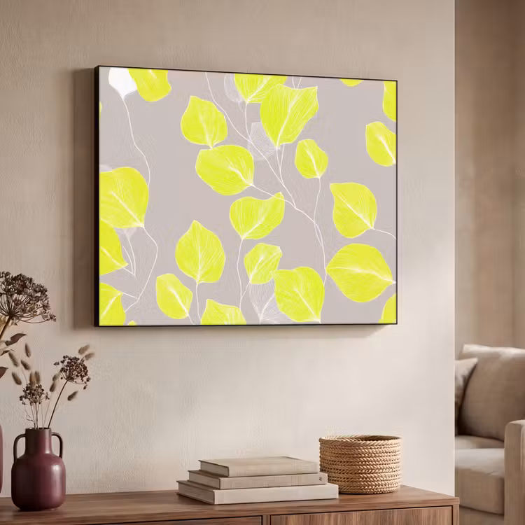 Art Frame - Bladeren - Neon - Geel - Lijnen — 7
