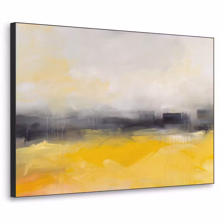 Art Frame - Abstract Landschap Gele Verfstreken