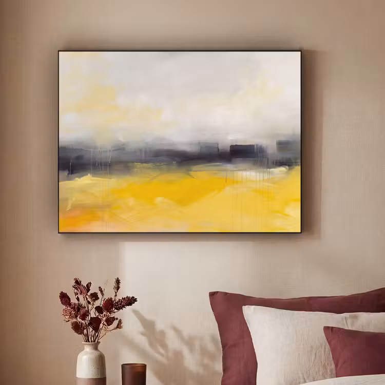 Art Frame - Abstract Landschap Gele Verfstreken — 3