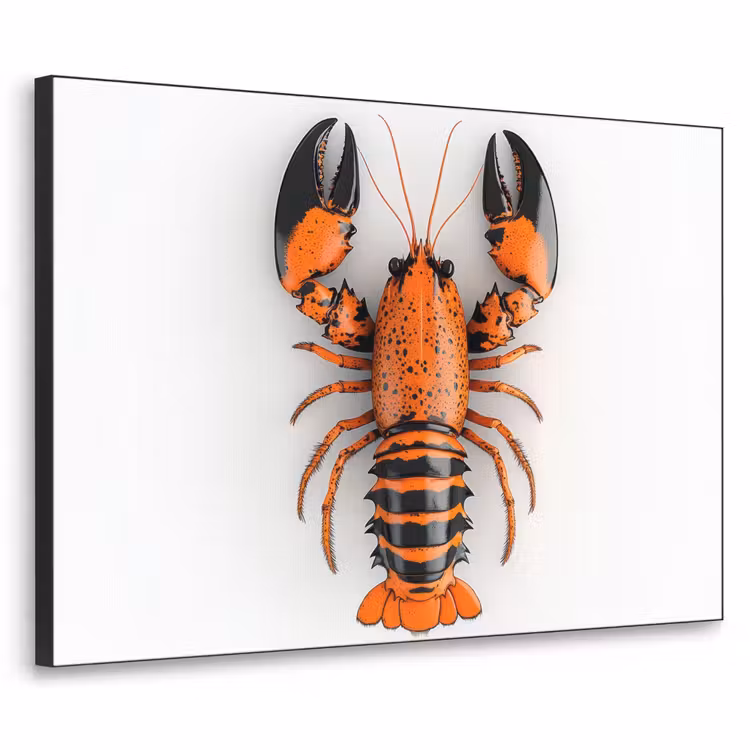 Art Frame - Kreeft - Zwart - Oranje - Wit - Uniek — 1