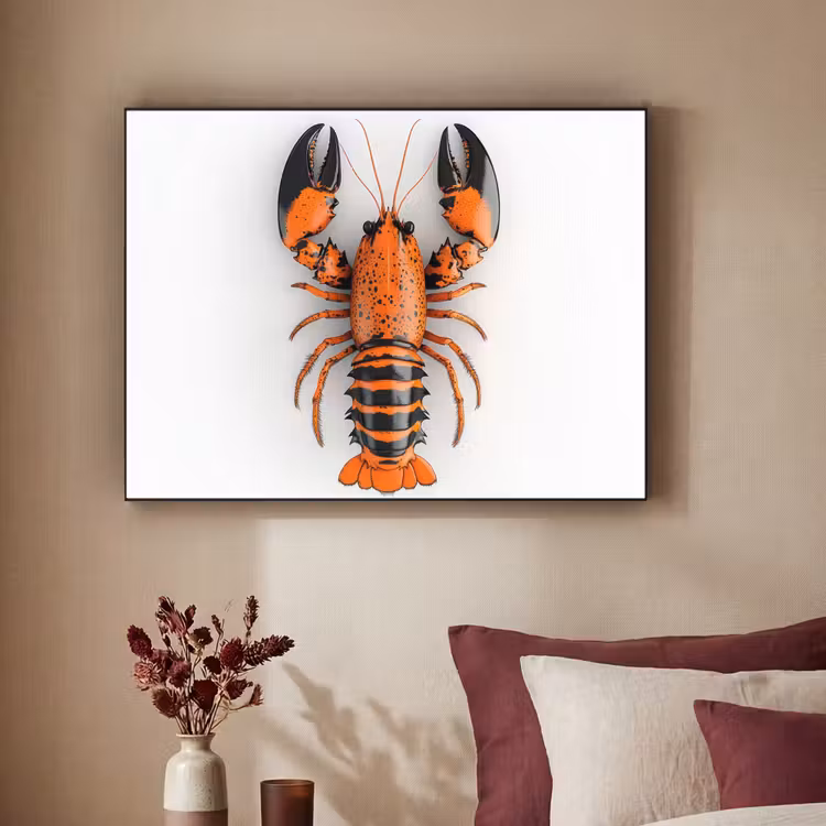 Art Frame - Kreeft - Zwart - Oranje - Wit - Uniek — 3