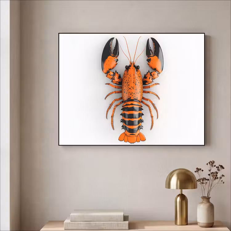 Art Frame - Kreeft - Zwart - Oranje - Wit - Uniek — 5