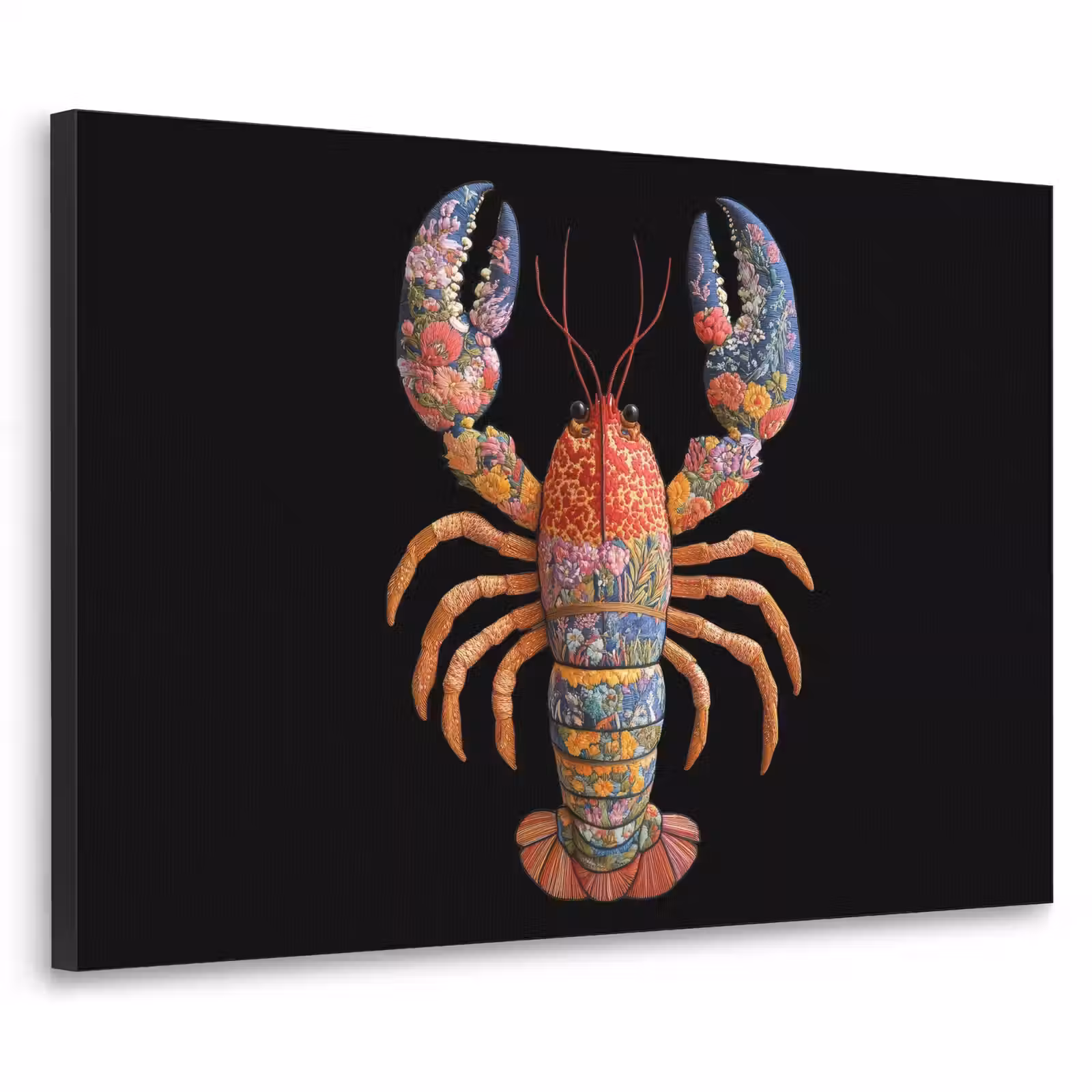 Art Frame - Kreeft - Borduur - Kleurrijk - Bloemen — 1
