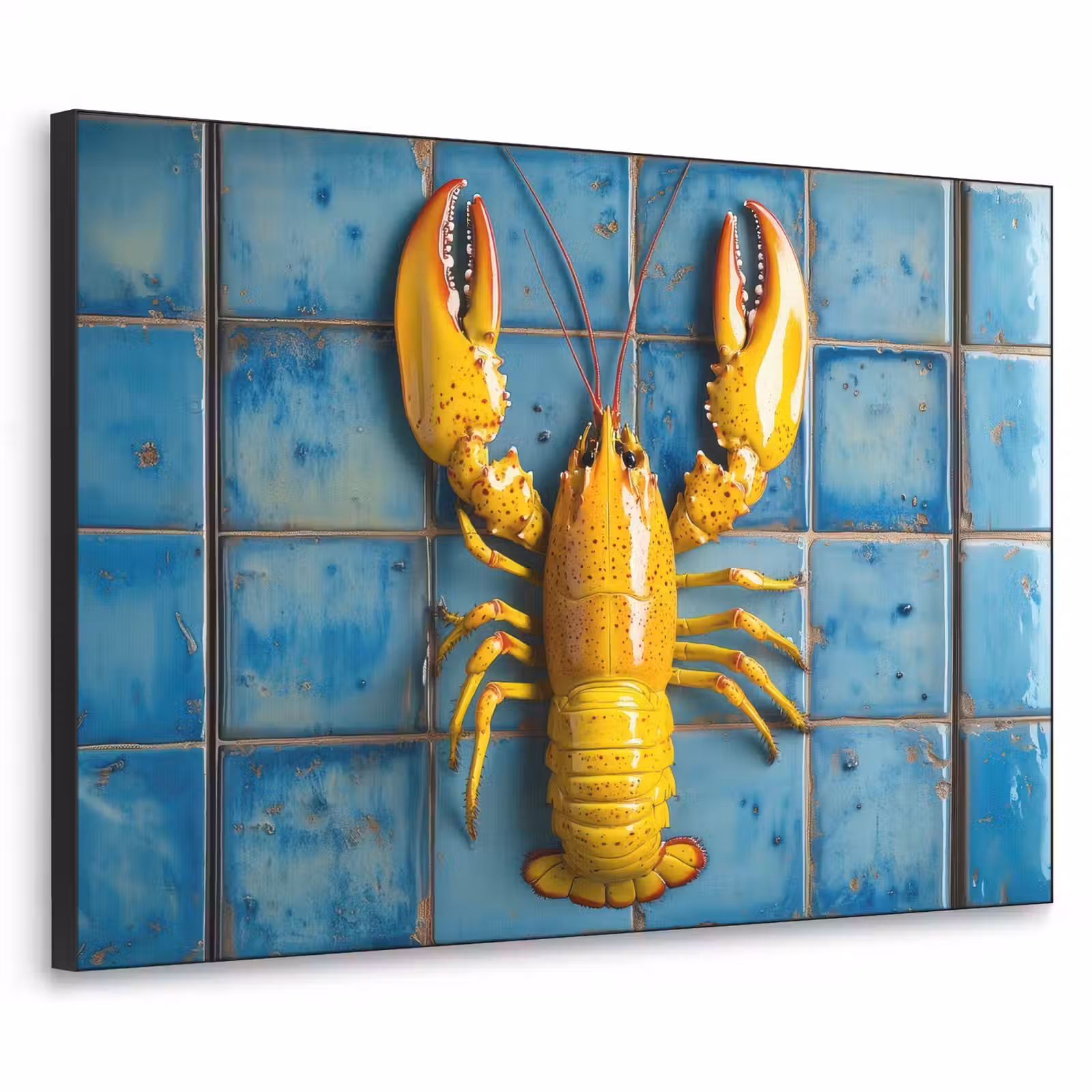 Art Frame - Kreeft - Geel - Blauw - Tegels — 1