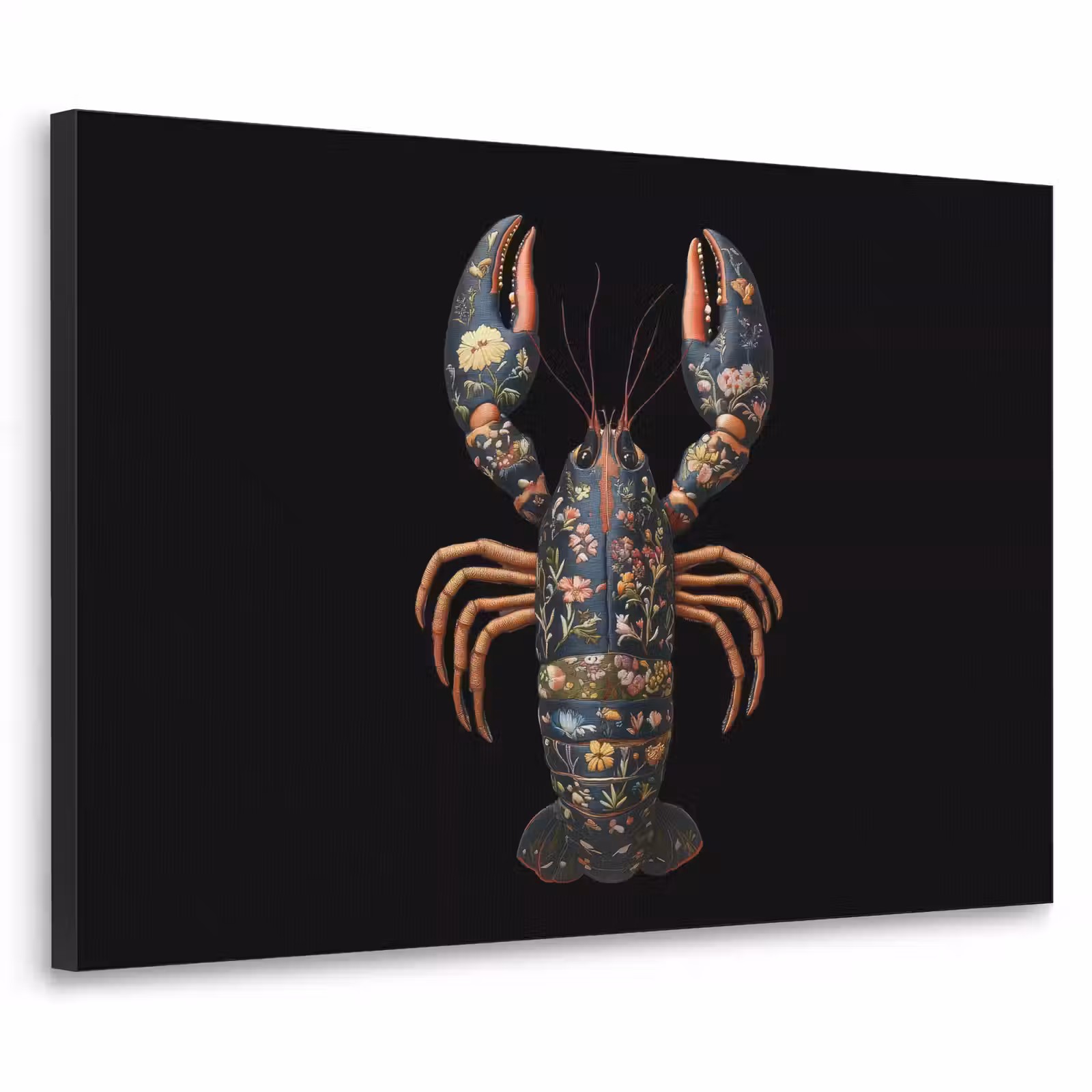 Art Frame - Kreeft - Zwart - Bloemenpatroon - Artistiek — 1