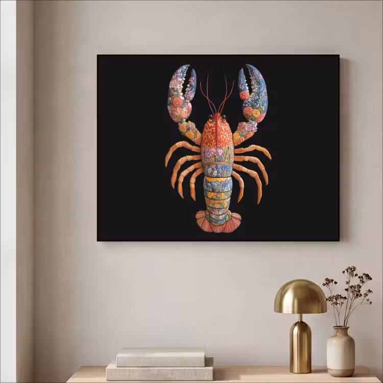 Art Frame - Kreeft - Borduur - Kleurrijk - Bloemen — 5