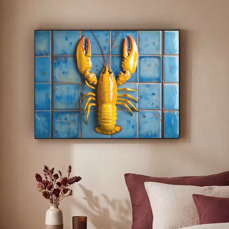 Art Frame - Kreeft - Geel - Blauw - Tegels — 3