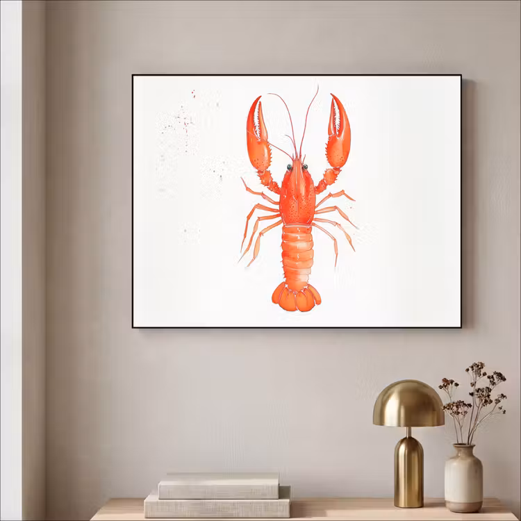 Art Frame - Kreeft - Waterverf - Aquarel - Oranje — 5