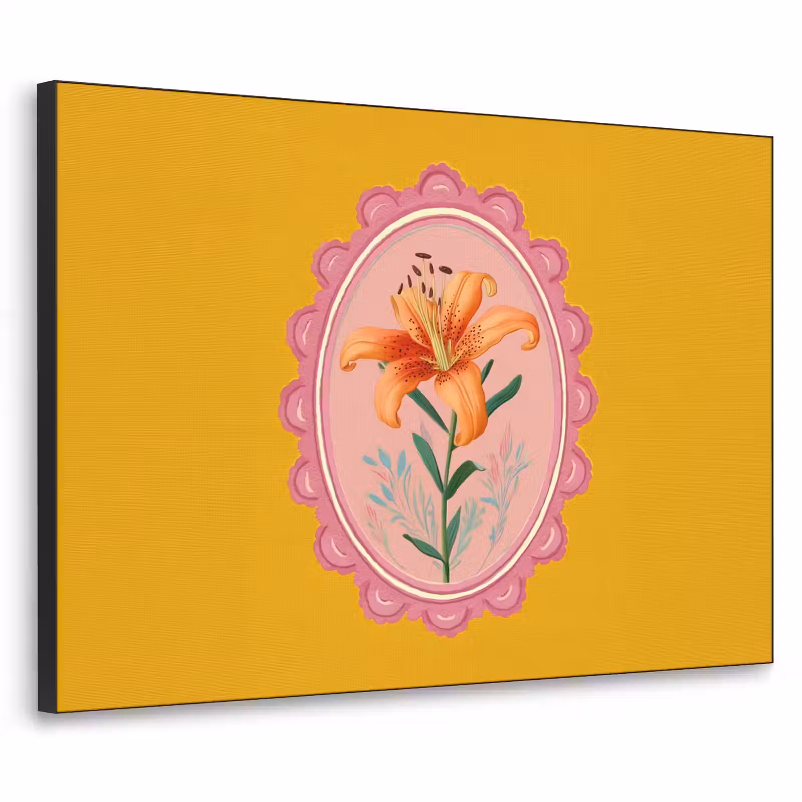 Art Frame - Lelie - Oranje - Lijst - Ovaal — 1