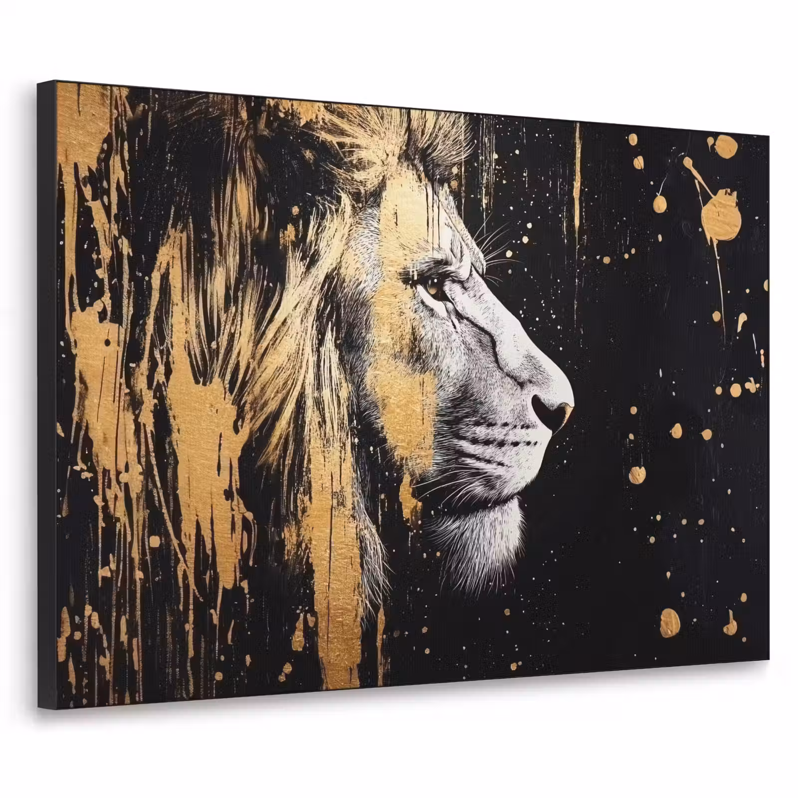 Art Frame - Portret - Leeuw - Abstract - Goud — 1