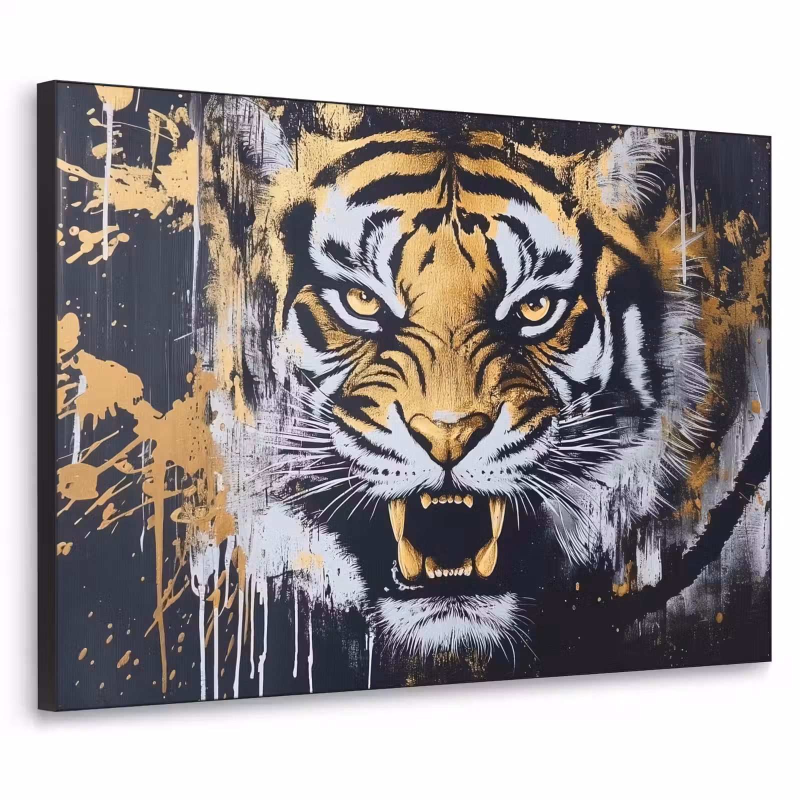 Art Frame - Tijger - Verfspatten - Goud — 1
