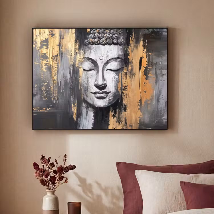Art Frame - Boedhha - Penseelstreken - Goud - Abstract — 3
